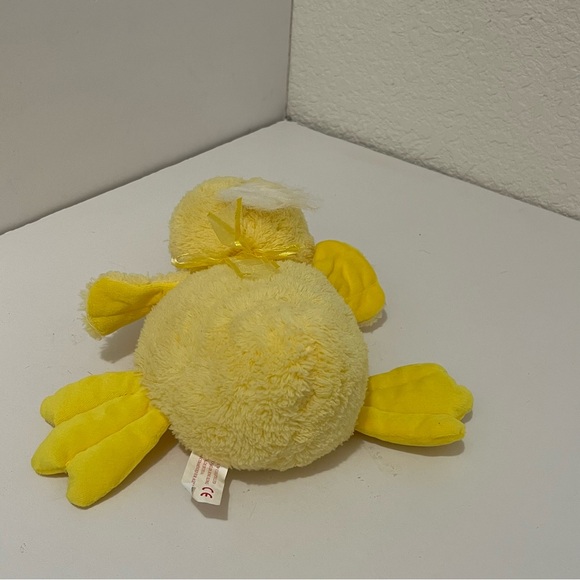 New Concepts Laying Down Yellow Duck Plush 11" Stuffed Animal Toy Bow - Picture 7 of 11